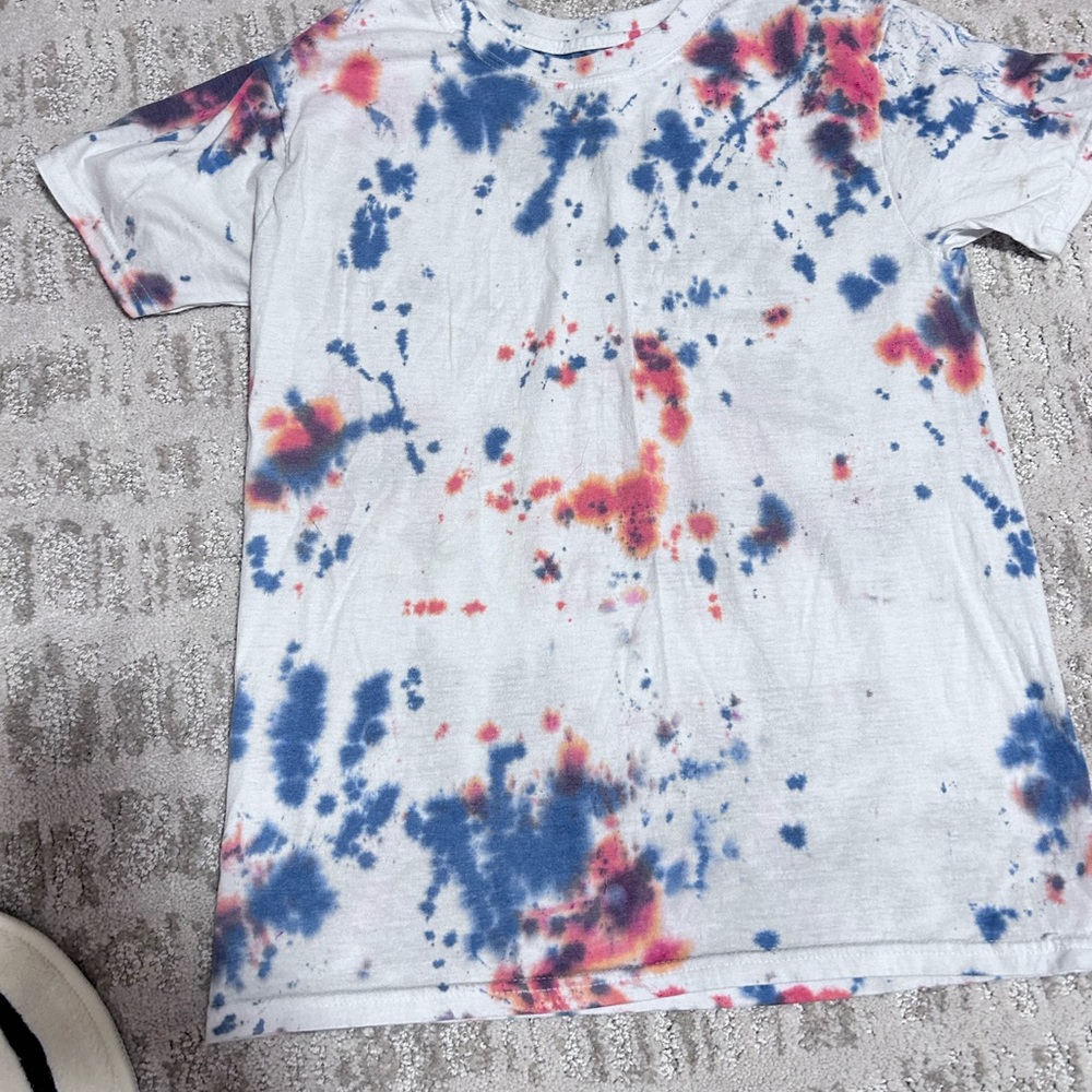 Tie dye blue and red t- shirt